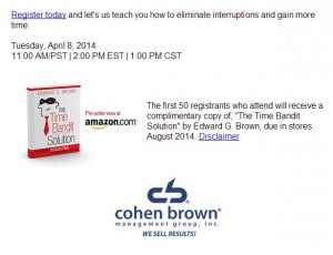 The Time Bandit Solution, book, webinar